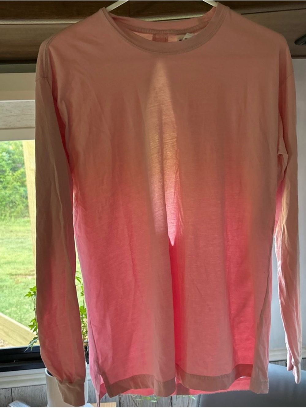 Pink - woman’s -Sleeve Pink Ombre Crewneck Shirt